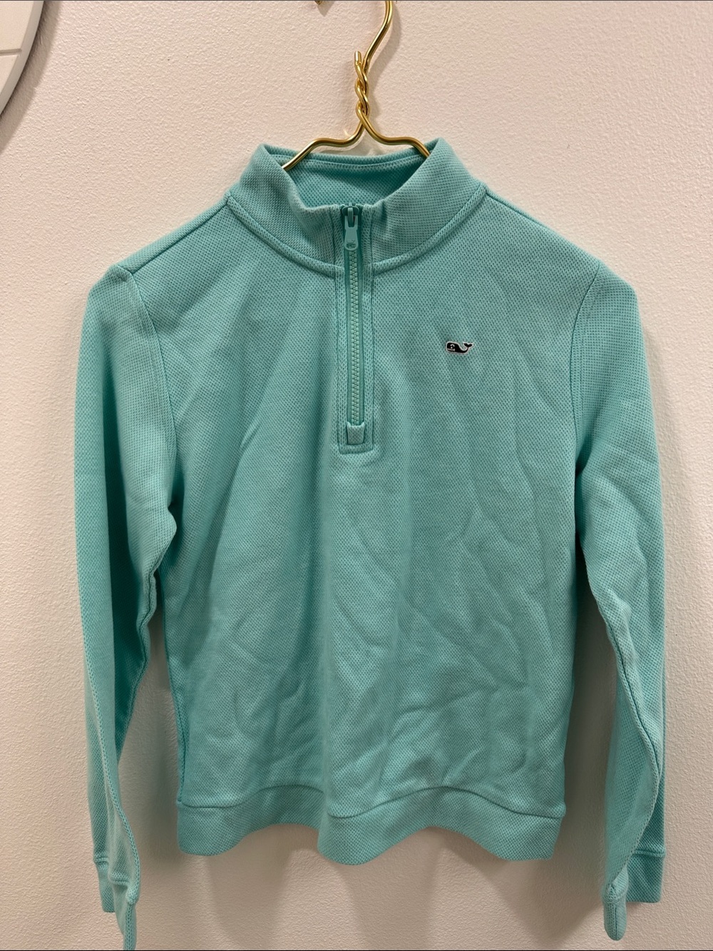 Preppy Vineyard Vines Kids Seafoam Quarter-Zip Pullover